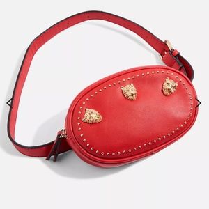 Red Pleather Panther Bumbag Fannypack